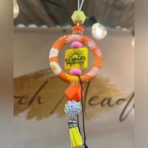Radiate Positivity.. with Kindness. Cross Beaded Silicone Car Charm Suncatcher